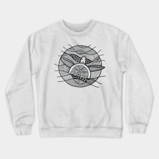 Sea turtle in black ink Crewneck Sweatshirt